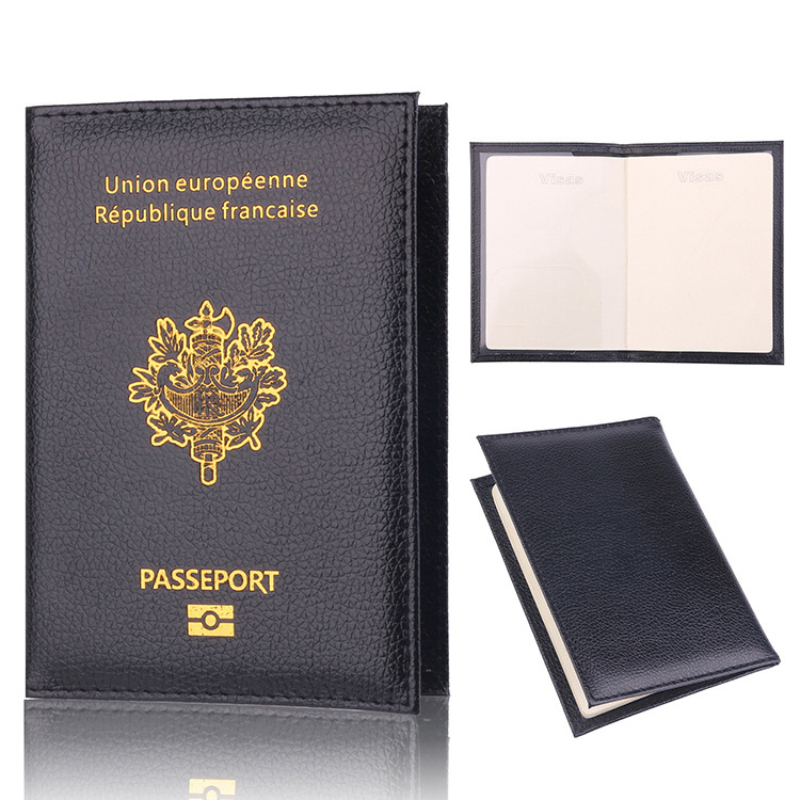 Leather Passport Cover - 여행용 PU 가죽 거치대 커버 케이스,
