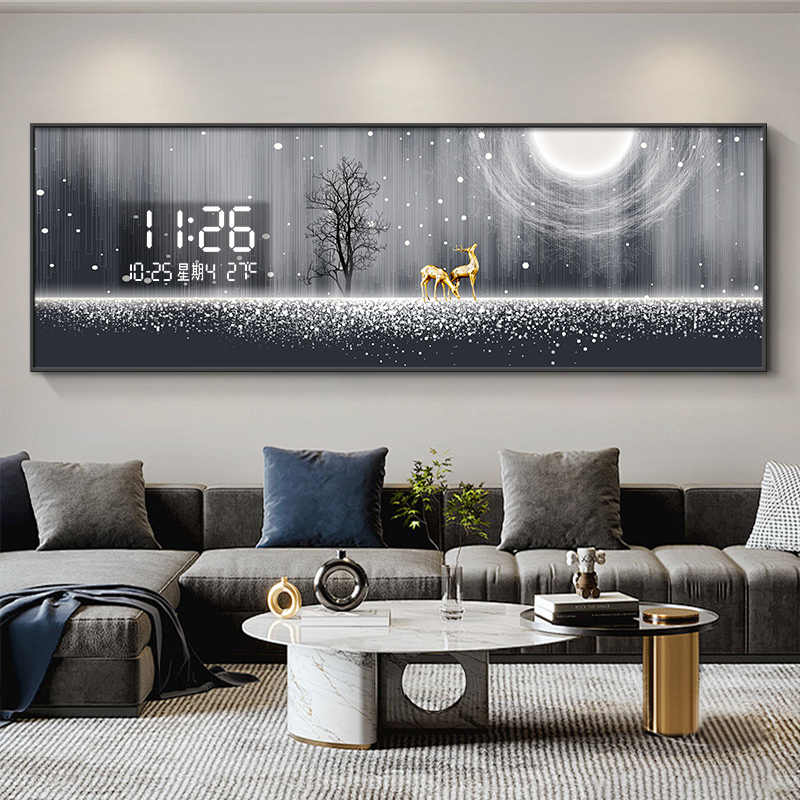 Luxury Lifestyle Background - 라이트 럭셔리 엘크 거실 장식 그림