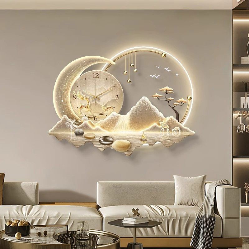 Luxury Lifestyle Aesthetic - 아트 벽화 LED 시계 벽걸이 고급