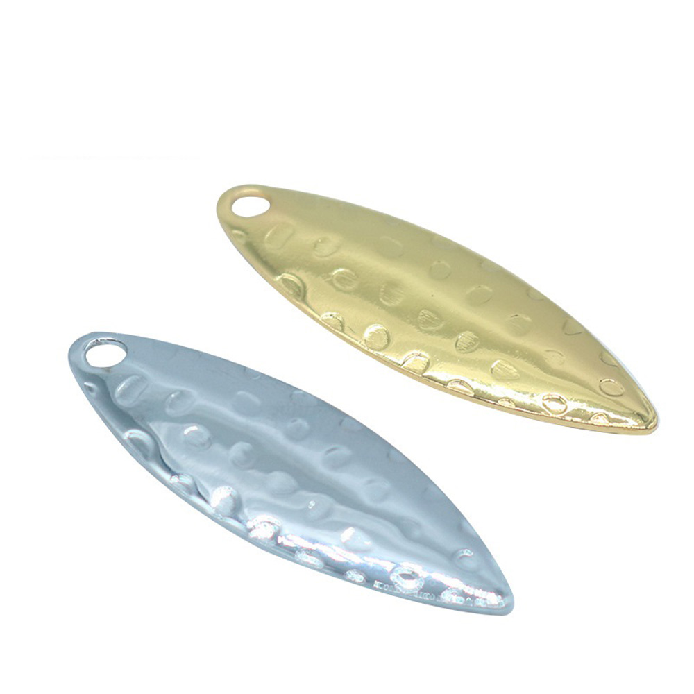 Gold Cutlery Flatware - 10개/세트 버드나무잎 모양 스팽글 피트 표면