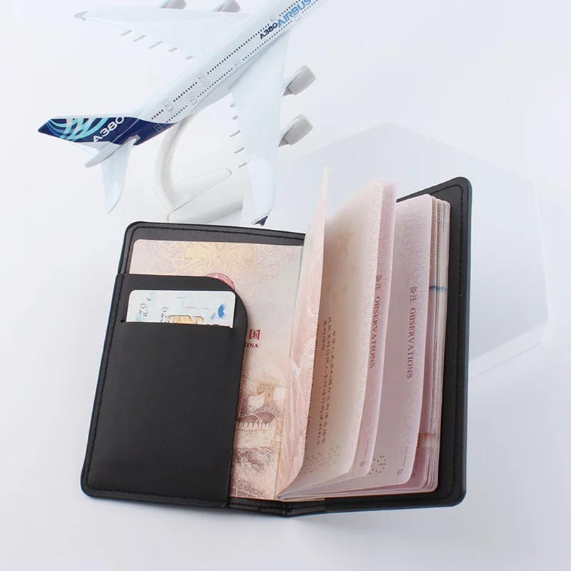 간단한 패션 여권 홀더 가방 여행 얇은 슬림 ID 카드 - Leather Passport Cover 리뷰 및 가격