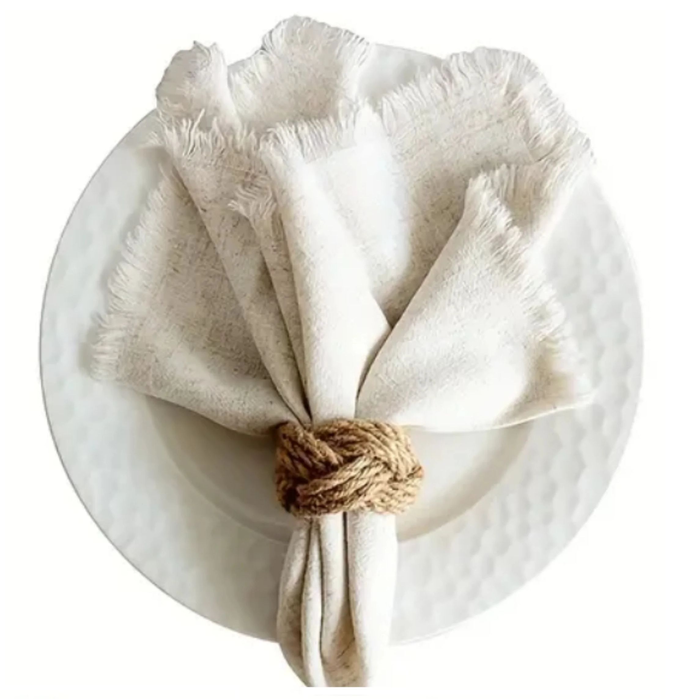 48개 린넨 꼬임 냅킨 링 세트, 수제 꼬임 꽃 모양  - Linen Napkin Set 리뷰 및 가격