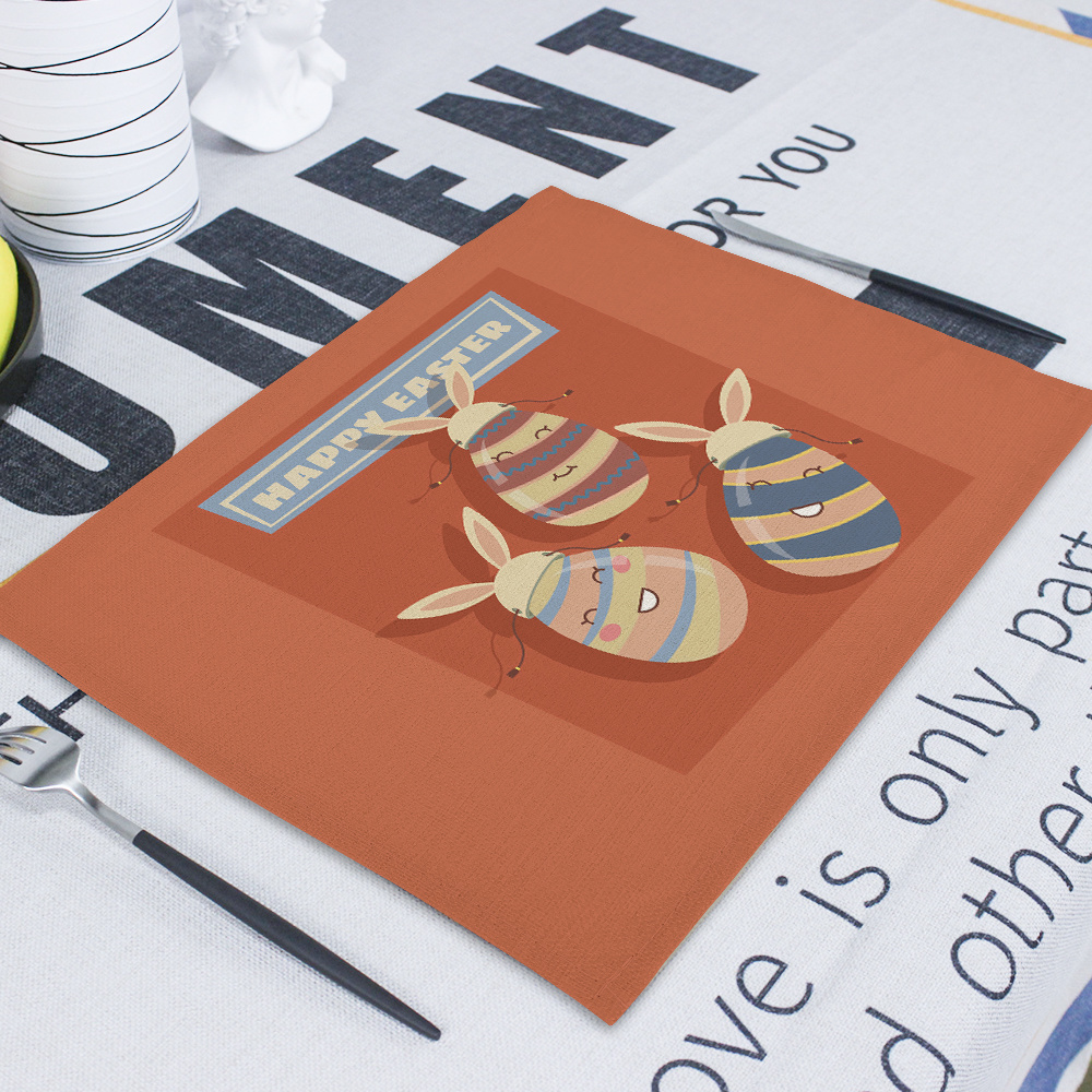 귀여운 토끼 폴리에스터 테이블 매트 행복한 부활절 홈  - Linen Napkin Set 리뷰 및 가격