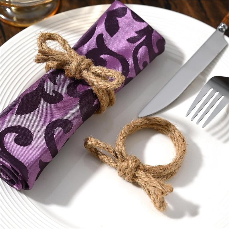 AAAN-12개 린넨 브레이드 리본 냅킨 링 세트, 수 - Linen Napkin Set 리뷰 및 가격