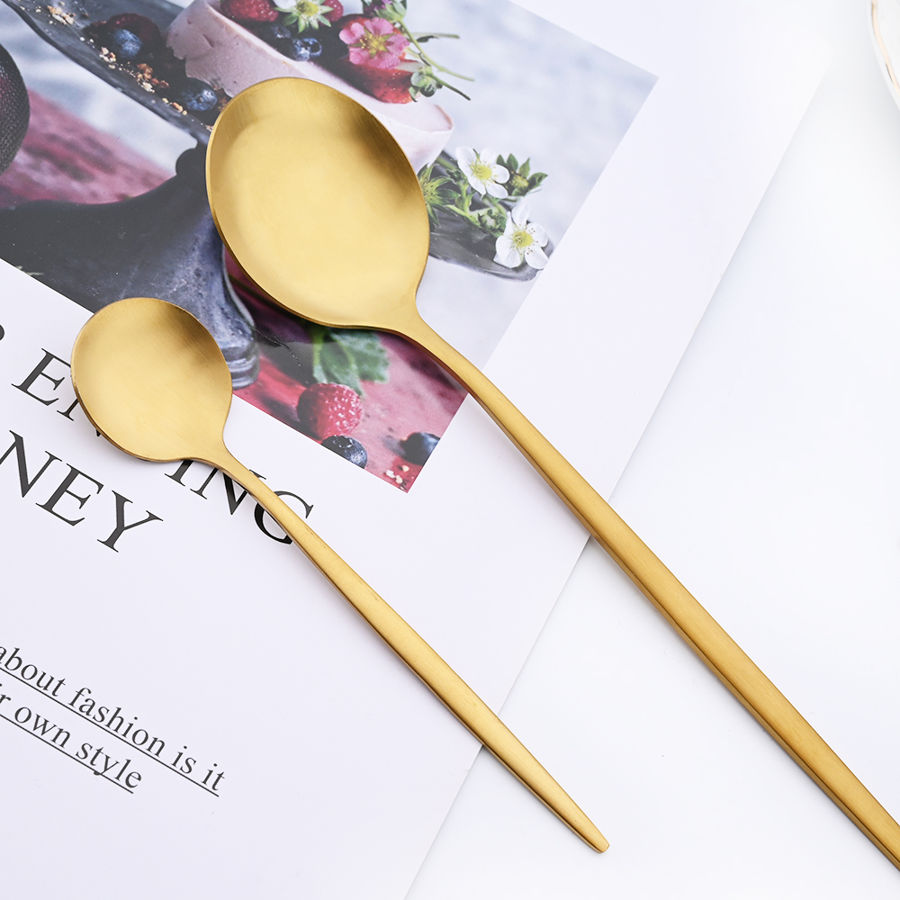 Drmfiy 블랙 핸들 골드 커피 식기 세트 8/16/ - Gold Cutlery Flatware 리뷰 및 가격