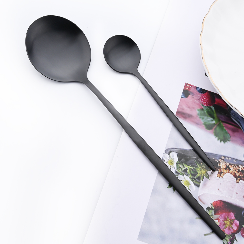 Drmfiy 블랙 핸들 골드 커피 식기 세트 8/16/ - Gold Cutlery Flatware 리뷰 및 가격