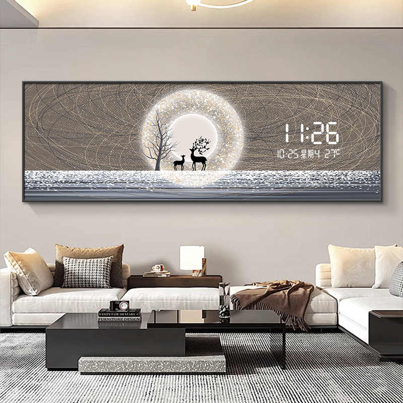 라이트 럭셔리 엘크 거실 장식 그림 전자시계 소파 배경 - Luxury Lifestyle Background 리뷰 및 가격