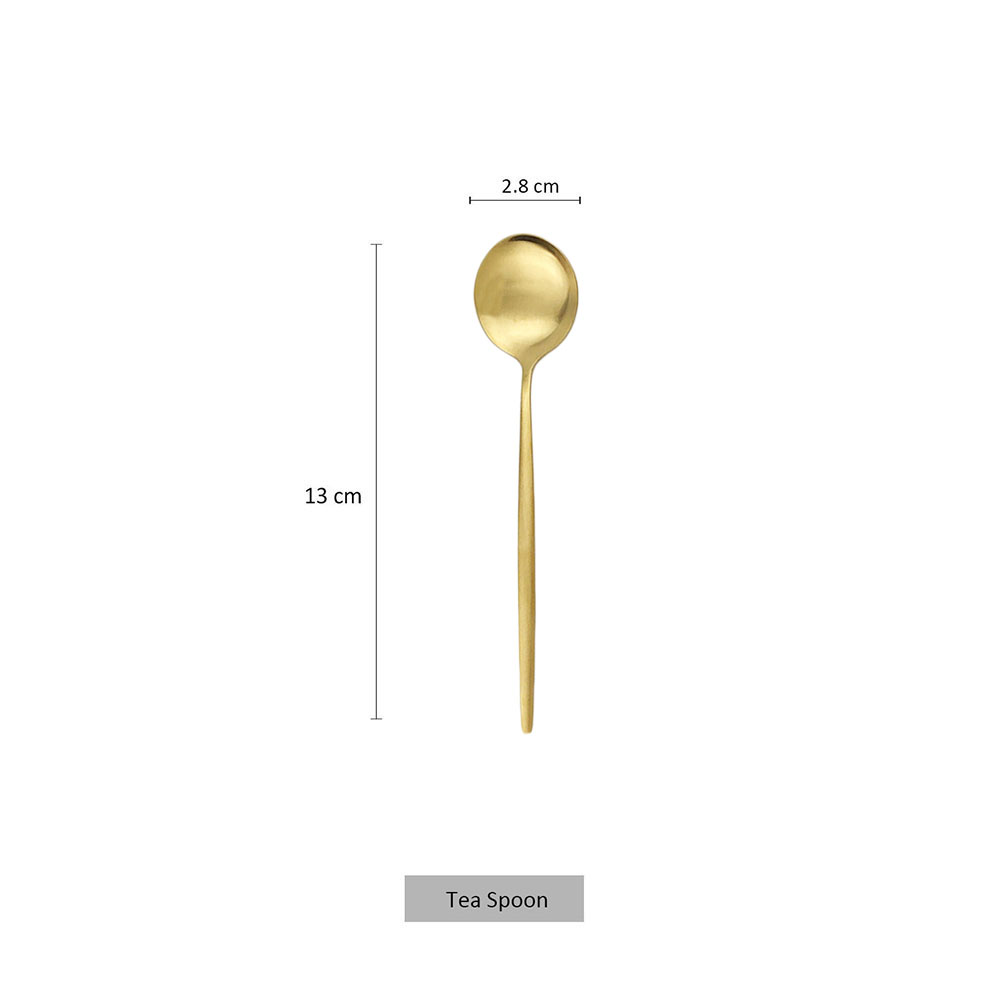 6Pcs 디저트 아이스크림 교반 커피에 대 한 매트 스 - Gold Cutlery Flatware 리뷰 및 가격