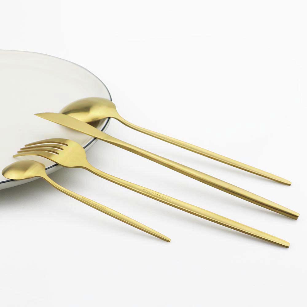 6Pcs 디저트 아이스크림 교반 커피에 대 한 매트 스 - Gold Cutlery Flatware 리뷰 및 가격