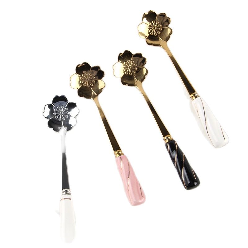 식기 커피 교반 숟가락 세라믹 손잡이 꽃 특종 스테인레 - Gold Cutlery Flatware 리뷰 및 가격