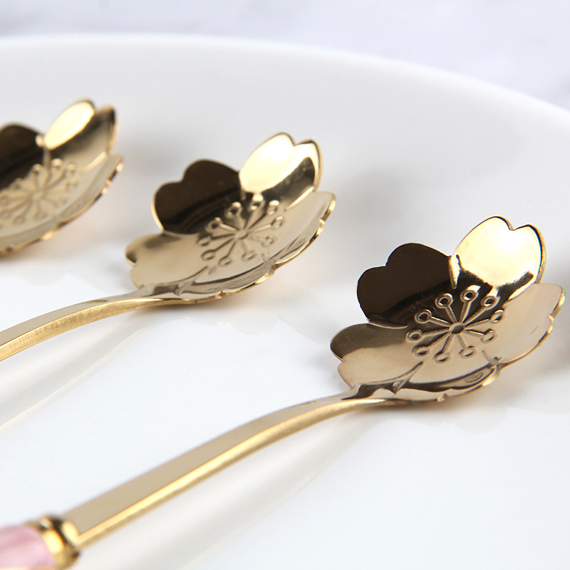 식기 커피 교반 숟가락 세라믹 손잡이 꽃 특종 스테인레 - Gold Cutlery Flatware 리뷰 및 가격