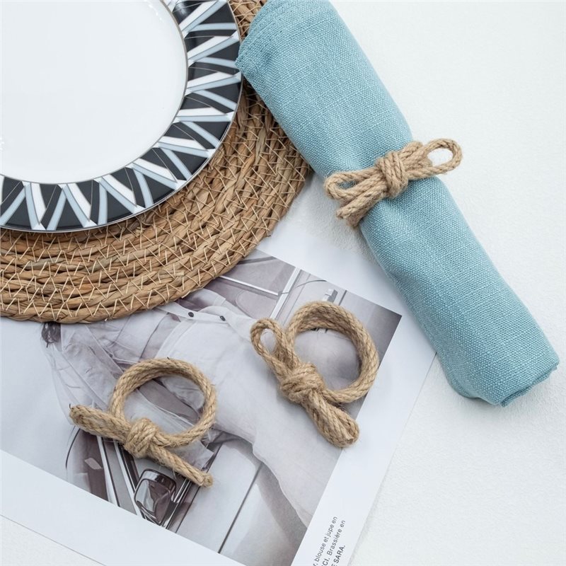 IALJ-12개 리넨 브레이드 리본 냅킨 링 세트, 수 - Linen Napkin Set 리뷰 및 가격