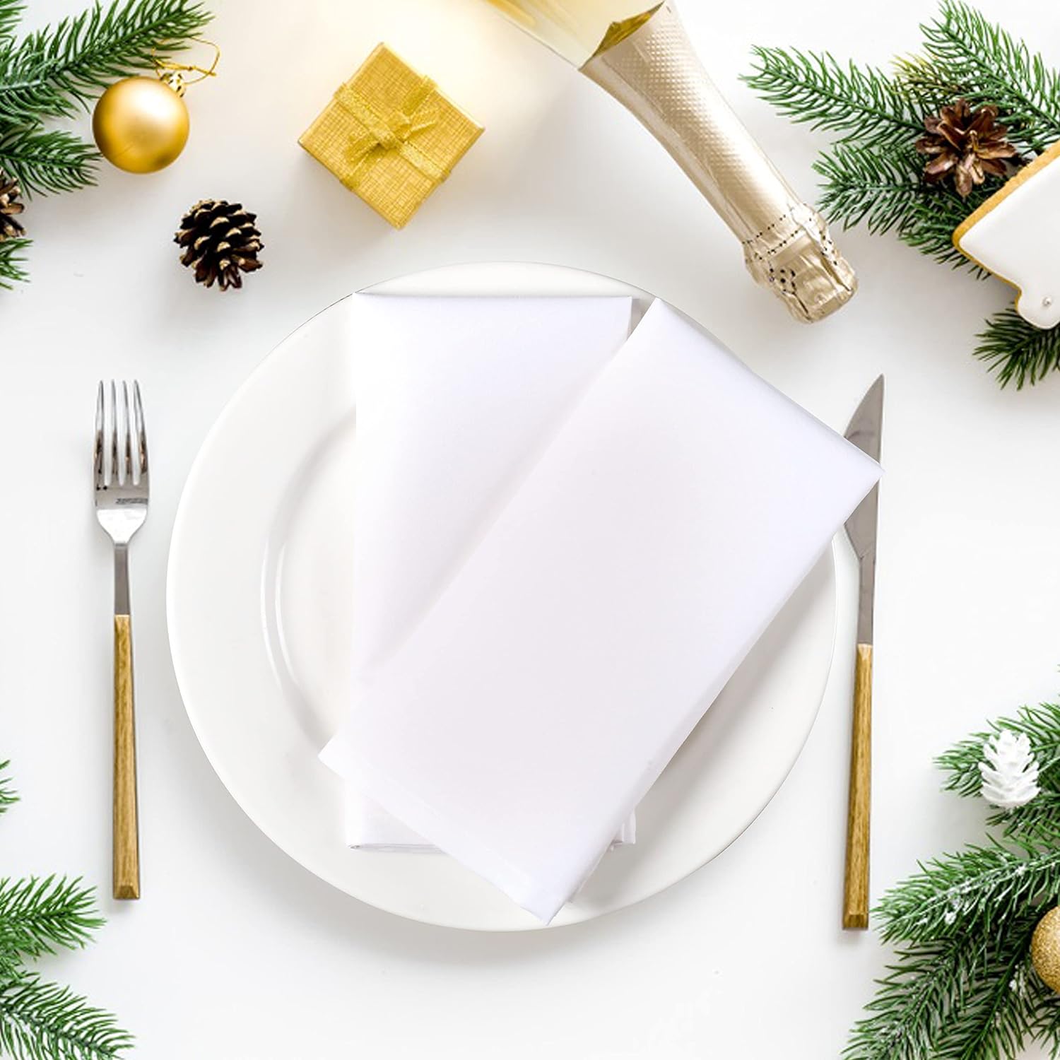 6개 100% 면 디너 냅킨 흰색 냅킨 부드럽고 흡수성 - Linen Napkin Set 리뷰 및 가격